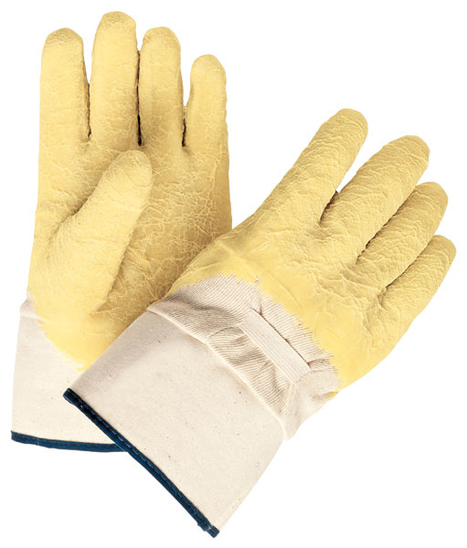 Industrial Grade Rubber Coated Canvas Glove with a Crinkle Texture Finish - Spill Control